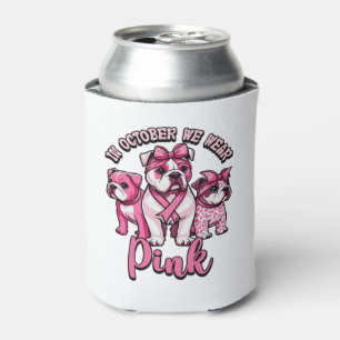 In October We Wear Pink � Halloween Cute Dogs Brea Can Cooler