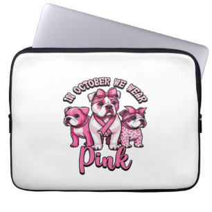 In October We Wear Pink � Halloween Cute Dogs Brea Laptop Sleeve