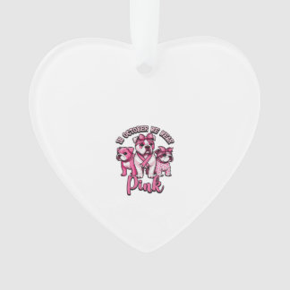 In October We Wear Pink � Halloween Cute Dogs Brea Ornament