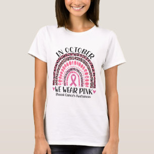 In October We Wear Pink Leopard Breast Cancer Awar T-Shirt