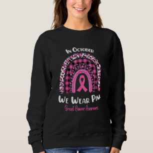 In October We Wear Pink Leopard Rainbow Autism Awa Sweatshirt