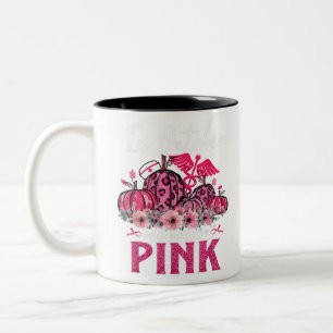 In October We Wear Pink Nurse Life Pumpkin Leopard Two-Tone Coffee Mug