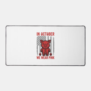 In October We Wear Pink Pig Awareness Design_1 Desk Mat