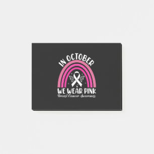 In october we wear pink post-it notes