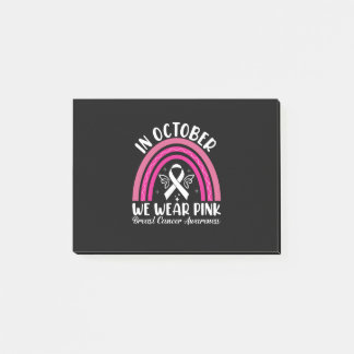 In october we wear pink post-it notes