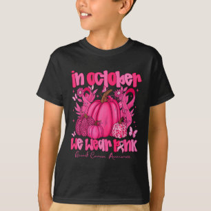 In October We Wear Pink Pumpkin Breast Cancer Awar T-Shirt