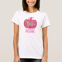 In October We Wear Pink Pumpkin Fall Shirt Cancer