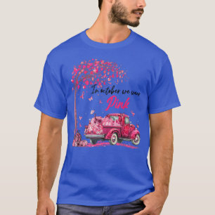 In October We Wear Pink Pumpkin Truck Leopard Brea T-Shirt
