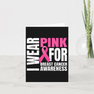 In October We Wear Pink Ribbon Breast Cancer Aware Card