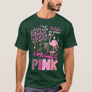 In October We Wear Pink Ribbon Cute Flamingo Breas T-Shirt