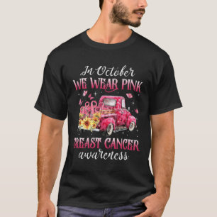 In October We Wear Pink Ribbon Leopard Truck Breas T-Shirt