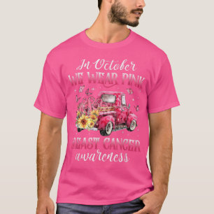 In October We Wear Pink Ribbon Leopard Truck Breas T-Shirt