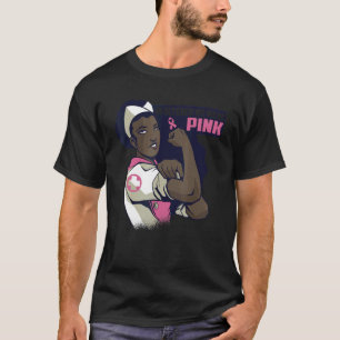 In October We Wear Pink Ribbon Melanin Black Queen T-Shirt