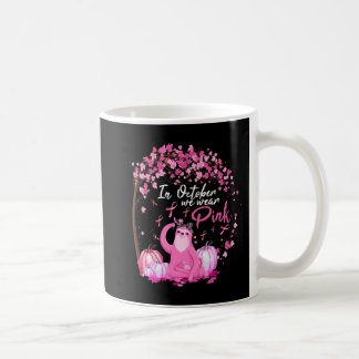 In October We Wear Pink Ribbon Sloth Breast Cancer Coffee Mug