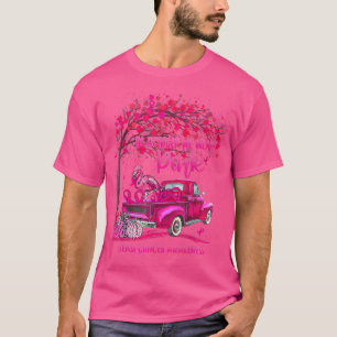 In October We Wear Pink Ribbon Truck Flamingo Brea T-Shirt