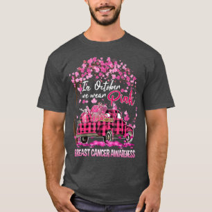 In October We Wear Pink Ribbon Truck Leopard Breas T-Shirt