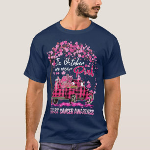 In October We Wear Pink Ribbon Truck Leopard Breas T-Shirt