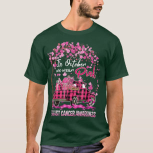 In October We Wear Pink Ribbon Truck Leopard Breas T-Shirt