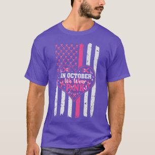 In October We Wear Pink Ribbon Vintage American US T-Shirt