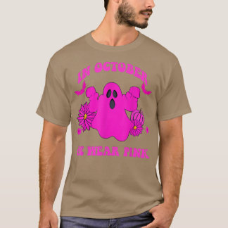 in October We Wear Pink spooky Ghoul Breast Cancer T-Shirt