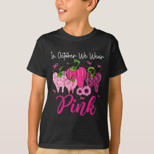 In October We Wear Pink Tooth Leopard Dental Breas T-Shirt
