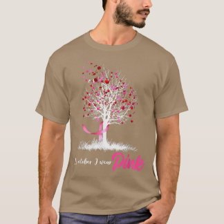 In October We Wear Pink Tree Breast Cancer Awarene T-Shirt