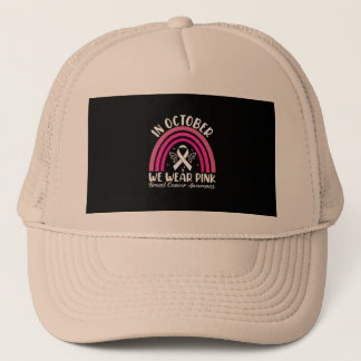 In october we wear pink trucker hat