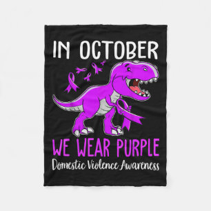 In October We Wear Purple Domestic Violence Ghosit Fleece Blanket