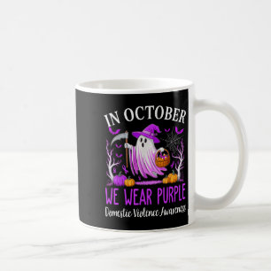 In October We Wear Purple Domestic Violence Ghost  Coffee Mug