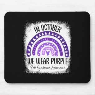 In October We Wear Purple Rett Syndrome Awareness Mouse Pad