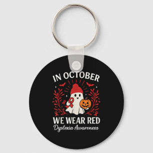 In October We Wear Red Dyslexia Awareness Hallowee Key Ring