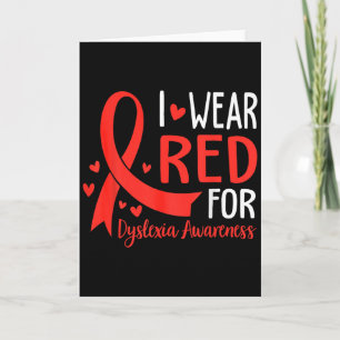 In October We Wear Red Dyslexia Awareness Month _1 Card