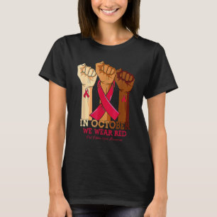 In October We Wear Red Ribbon Week Drug Free Hand T-Shirt