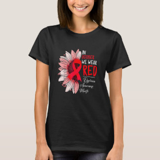 In October We Wear Red Sunflower Dyslexia Awarenes T-Shirt