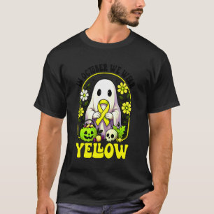 in October We Wear Yellow Spina Bifida Halloween D T-Shirt