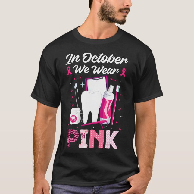 In October Wear Pink Breast Cancer Awareness T-Shirt (Front)