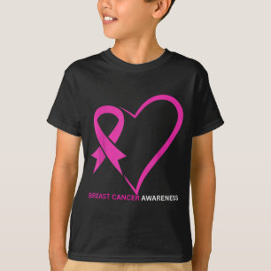 In october wear pink ribbon heart breast cancer T-Shirt