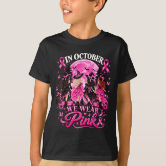 In october wear pink witch breast cancer halloween T-Shirt
