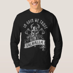 In Odin We Trust Viking Warrior Skull Axe T-Shirt
