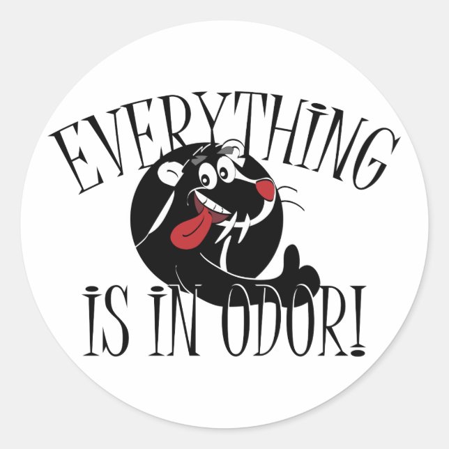 In Odour Skunk Classic Round Sticker (Front)