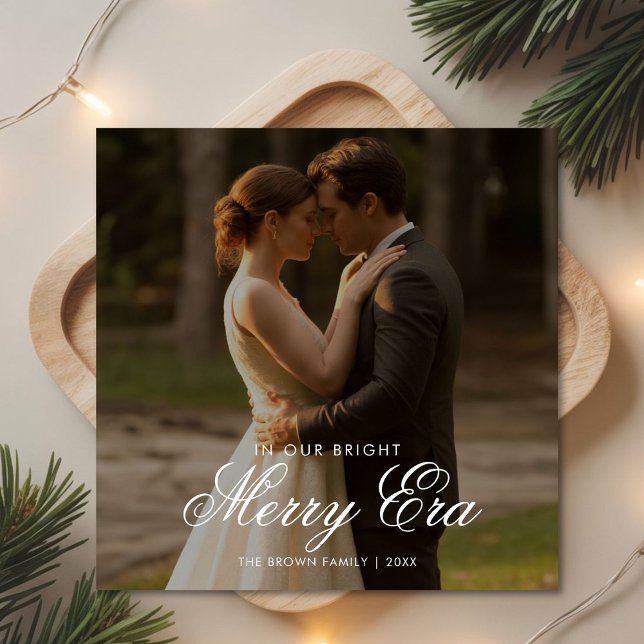 In Our Bright Merry Era Cosy Couple Holiday Card (Creator Uploaded)