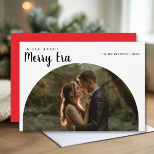 In Our Bright Merry Era Funny Couple Christmas Car Holiday Card