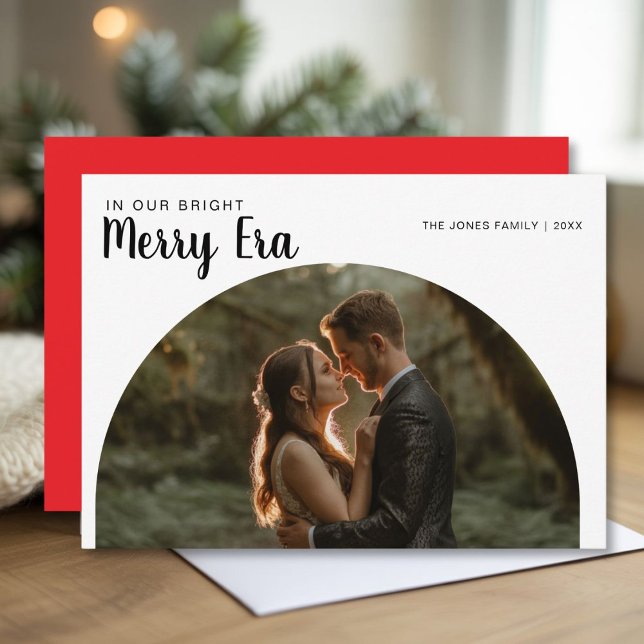 In Our Bright Merry Era Funny Couple Christmas Car Holiday Card (Creator Uploaded)