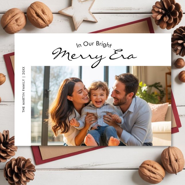 In Our Bright Merry Era Modern Family Christmas Ca Holiday Card (Creator Uploaded)