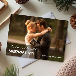 In Our Bright Merry Era Romantic Couple Christmas  Holiday Card