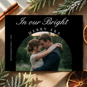 In Our Bright Merry Era Romantic Winter Couple Car Holiday Card