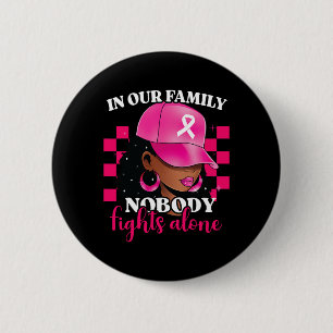 In Our Family Nobody Fights Alone Breast Cancer Aw 6 Cm Round Badge