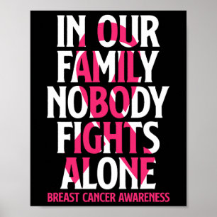 In Our Family Nobody Fights Alone - Breast Cancer Poster