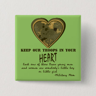 In Our Hearts 15 Cm Square Badge