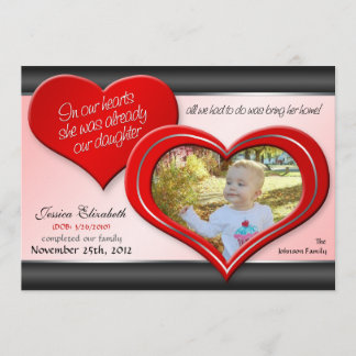In Our Hearts - Red Heart Adoption Announcements